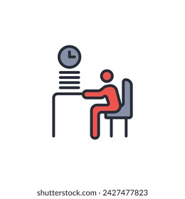 employee icon. vector.Editable stroke.linear style sign for use web design,logo.Symbol illustration.