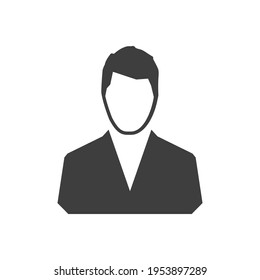 Employee icon white background. Worker sign. Manager vector. Person silhouette icon
