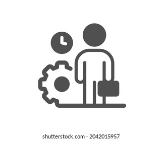 Employee icon. Work project sign. Job service symbol. Classic flat style. Quality design element. Simple employee icon. Vector