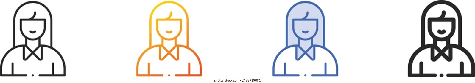 employee icon.Thin Linear, Gradient, Blue Stroke and bold Style Design Isolated On White Background