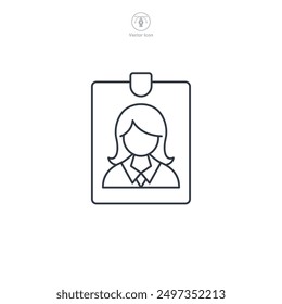 Employee ID badge icon symbol vector illustration isolated on white background