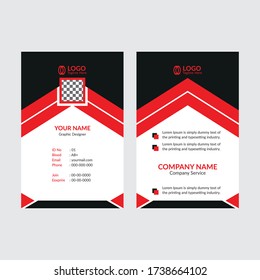 Employee ID Card Design Template with Abstract Shape, Easy to Use and Customize. Ready to Print. Vector Illustration, Corporate ID Card Design Template Vector.Employee ID Card Design Template.