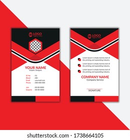 Employee ID Card Design Template with Abstract Shape, Easy to Use and Customize. Ready to Print. Vector Illustration, Corporate ID Card Design Template Vector.Employee ID Card Design Template.