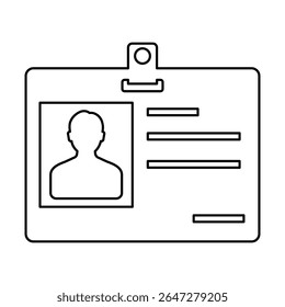 Employee Id Card Icon, Line Vector graphics