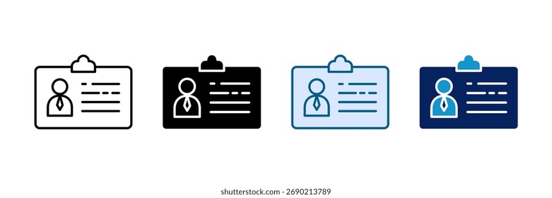 Conjunto de iconos de Id. de empleado Colección de estilos múltiples