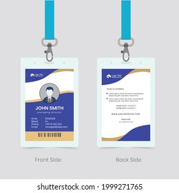 Employee ID. Simple realistic design. Cute cartoon style. Flat style.  vector design elements for graphic layout of corporate id card.