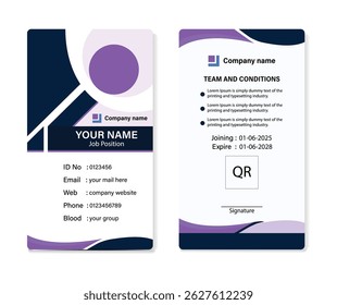 Employee identity card design template