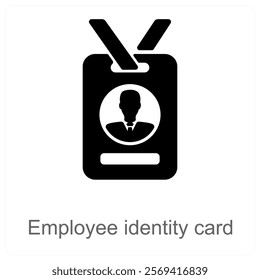 Employee Identity Card icon concept