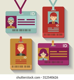 Employee IDs, badges, passes and lanyards in assorted designs and colors