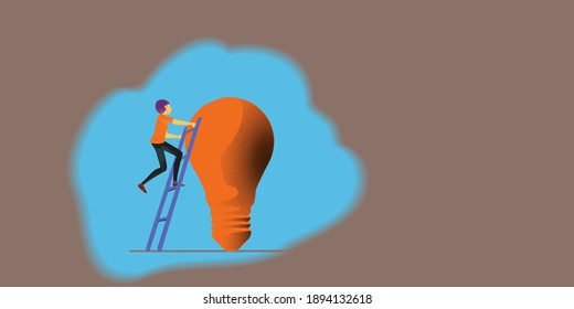 employee illustration capturing ideas, looking for new creative ideas, Easy to edit and Customize. Vector illustration. Flat design style.