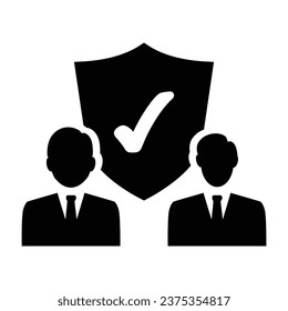 Icono de seguro de empleado, gráficos vectores