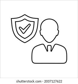 Employee, insurance, protection outline icon.