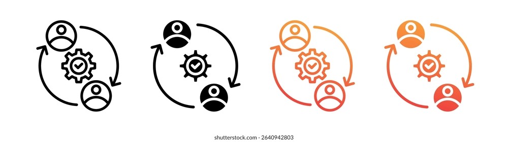 Employee Involvement Multi Style Icon Set Vector