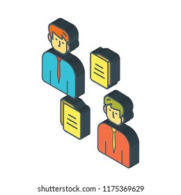 Employee isometric left top view 3D icon