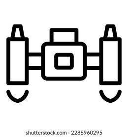 Employee jetpack icon outline vector. Goal engine. Jet skill