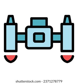 Employee jetpack icon outline vector. Goal engine. Jet skill color flat