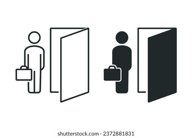 Employee leave exit. Illustration vector