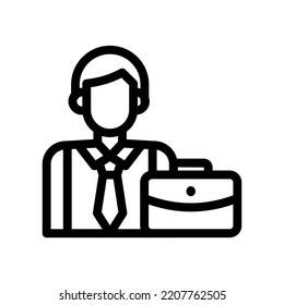 employee line icon illustration vector graphic