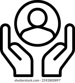 employee line icon illustration vector