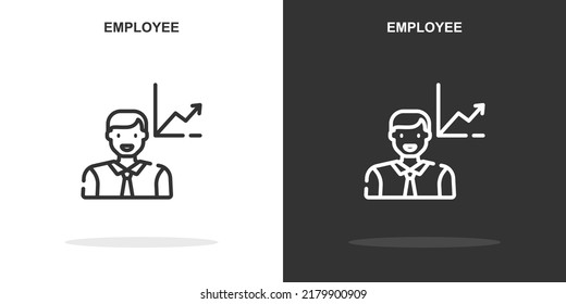 employee line icon. Simple outline style.employee linear sign. Vector illustration isolated on white background. Editable stroke EPS 10