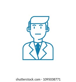 Employee linear icon concept. Employee line vector sign, symbol, illustration.