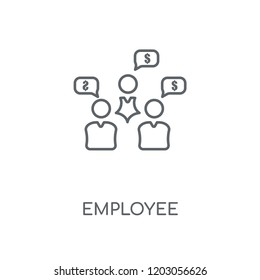 Employee linear icon. Employee concept stroke symbol design. Thin graphic elements vector illustration, outline pattern on a white background, eps 10.
