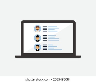 employee list update in software database on laptop