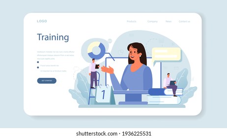 Employee loyalty web banner or landing page. Staff management,