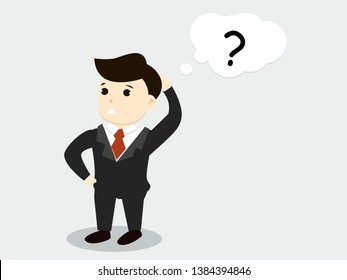 Businessman Confused Question Marks Stock Vector (Royalty Free) 1267593739