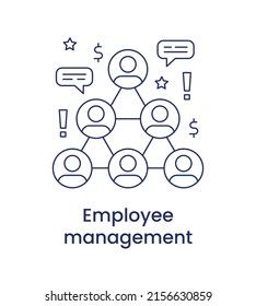 Employee management icon, ESG social concept. Vector illustration isolated on a white background.