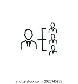 Employee management icon, Employee management line icon, vector illustration