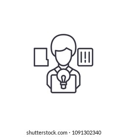 Employee manager linear icon concept. Employee manager line vector sign, symbol, illustration.