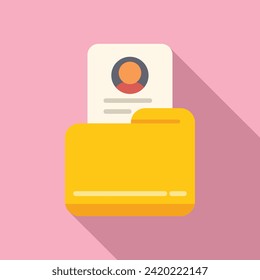 Employee moment trade icon flat vector. Cv paper folder. Search candidate