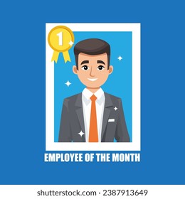 Tema del premio Empleado del mes, ilustración vectorial del concepto de reconocimiento de empleados