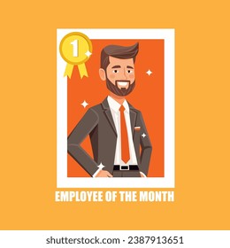 Employee of the Month award theme, Employee recognition concept vector illustration