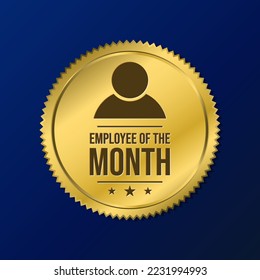 Employee of the month badge icon sign label design vector