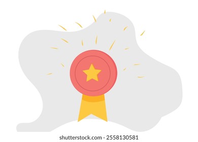 Employee of the Month badge, top, trophy winner, vector illustration design background