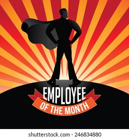 Employee Of The Month Burst EPS 10 Vector Royalty Free Stock Illustration