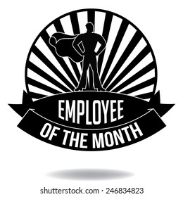 Employee Of The Month Burst Icon EPS 10 Vector Royalty Free Stock Illustration