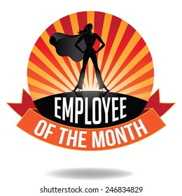 Employee Of The Month Burst Icon EPS 10 Vector Royalty Free Stock Illustration