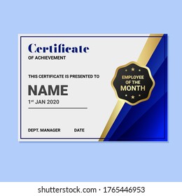 Employee Of The Month Certificate Corporate Vector 3