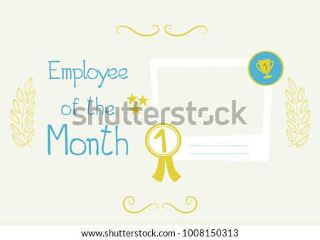 employee month certificate funny colorful happy stock vector