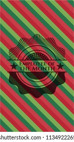 Employee of the Month christmas colors emblem.