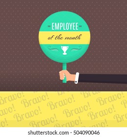 Employee of The Month Concept Flat Style Illustration