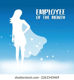 EMPLOYEE OF THE MONTH. Design suitable for greeting card poster and banner
