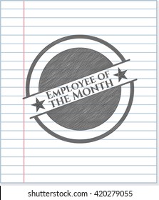 Employee of the Month draw with pencil effect