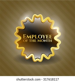 Employee of the Month gold shiny badge