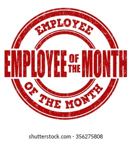 Employee of the month grunge rubber stamp on white, vector illustration