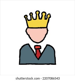 Employee of the month hand-drawn icon vector graphic illustration