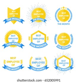 Employee Of The Month Label. Vector Illustration.